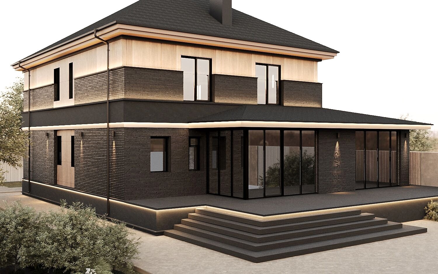 Выполненный дизайн интерьера GB Arch - Дизайн-проект фасадов частного дома ALEXANDROV FASAD - фото №3