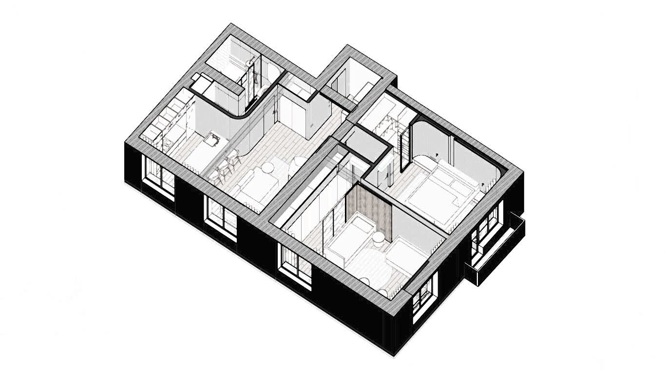 Выполненный дизайн интерьера GB Arch - Дизайн-проект KOMSOMOLSKAYA - фото №1
