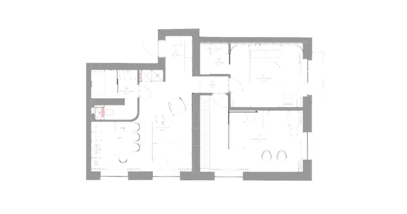 Выполненный дизайн интерьера GB Arch - Дизайн-проект KOMSOMOLSKAYA - фото №2