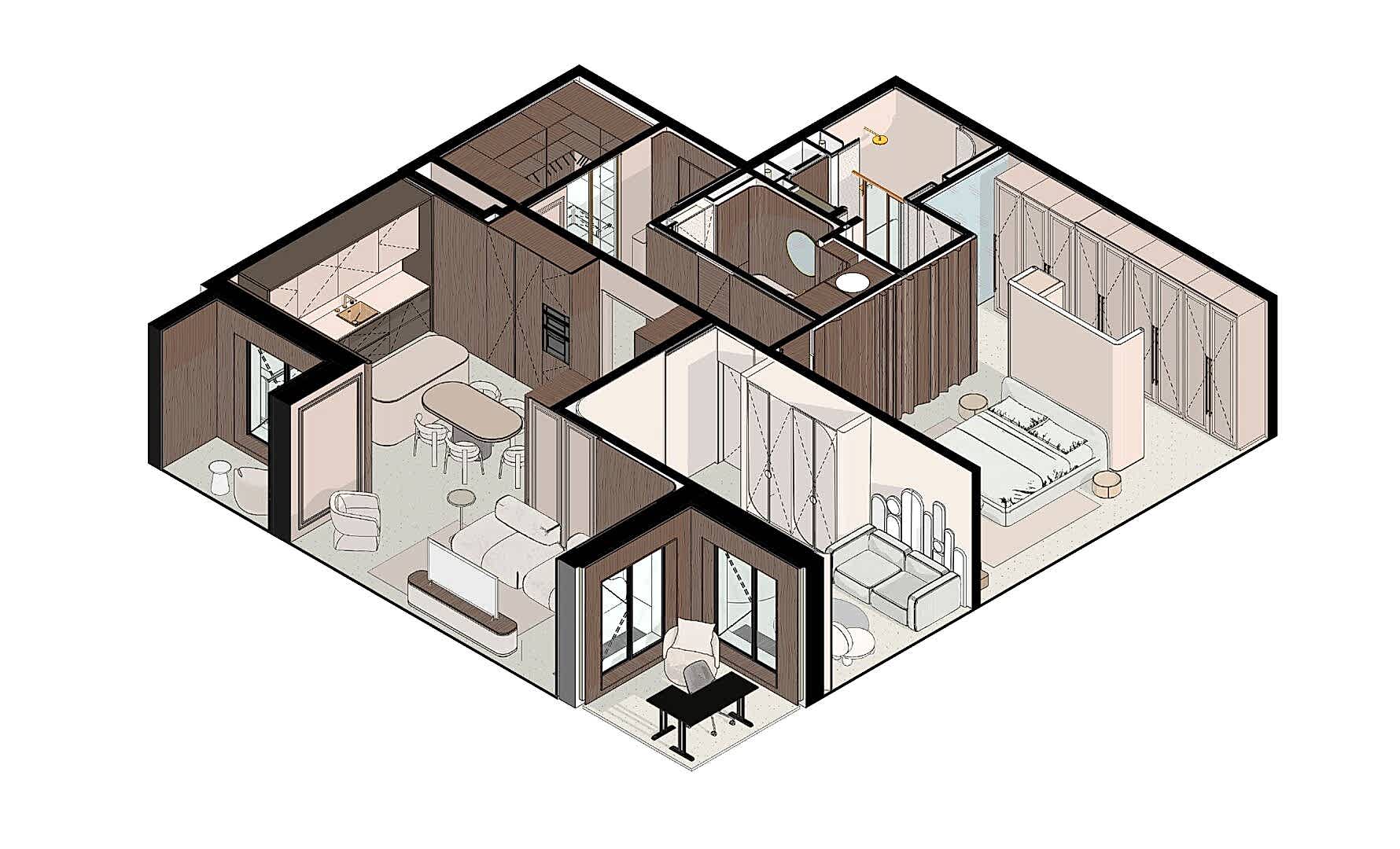 Выполненный дизайн интерьера GB Arch - Дизайн-проект GRANDVIEW - фото №2